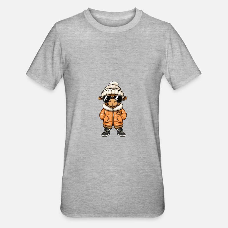 Kamel Winter - Unisex Polycotton T-Shirt - Grau meliert
