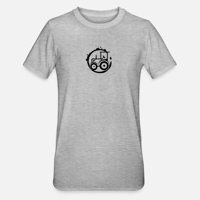 Graffiti di patch per trattori per appassionati di trattori - Maglietta unisex, mix cotone e poliestere - grigio melange