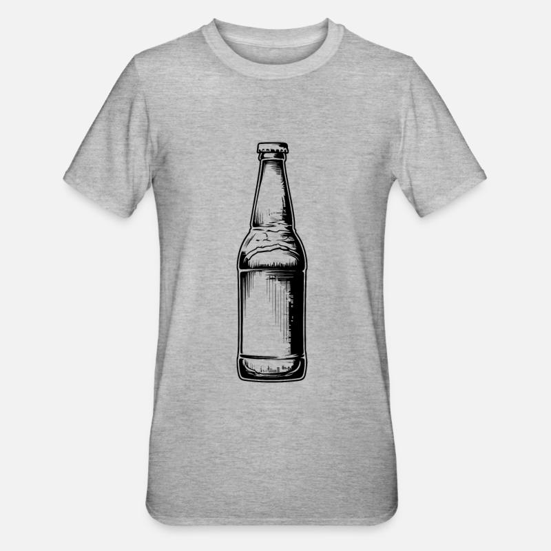 Flasche Bier - Unisex Polycotton T-Shirt - Grau meliert