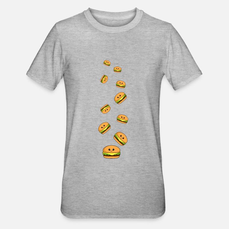 Burger Comic - T-shirt polycoton Unisexe - gris chiné