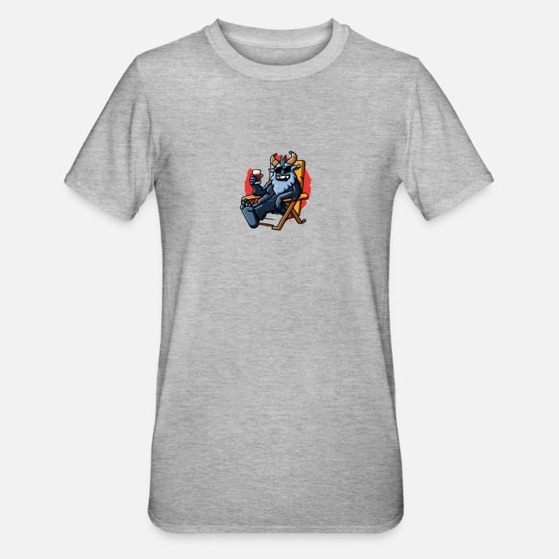 Krampus Percht Devil 2301 - T-shirt polycoton Unisexe - gris chiné