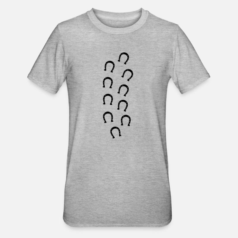 Empreintes en fer à cheval - T-shirt polycoton Unisexe - gris chiné