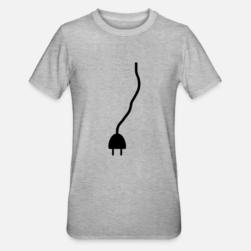 Power - plug - Unisex Polycotton T-Shirt - heather grey