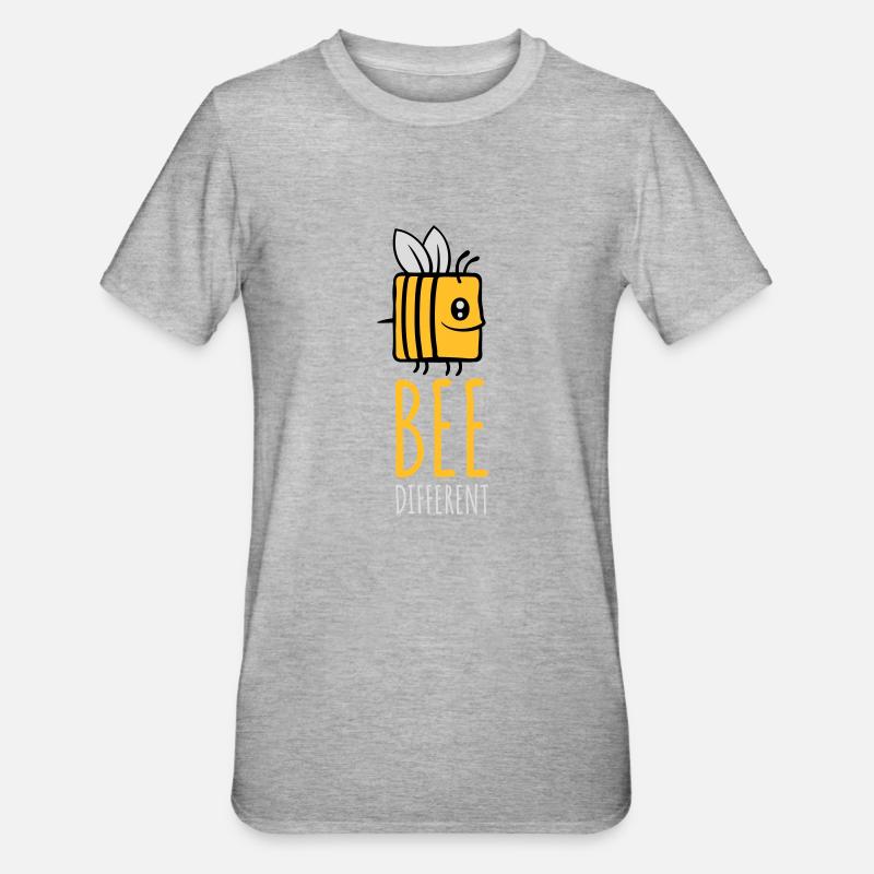 bee different Spruch Zitat - Unisex Polycotton T-Shirt - Grau meliert