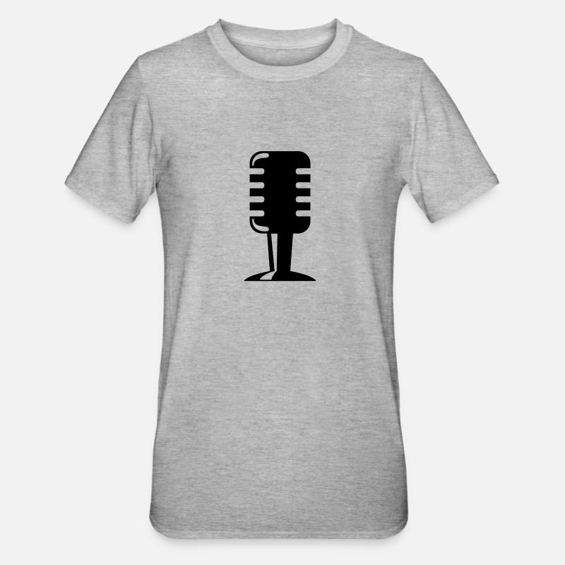 Microphone - T-shirt polycoton Unisexe - gris chiné