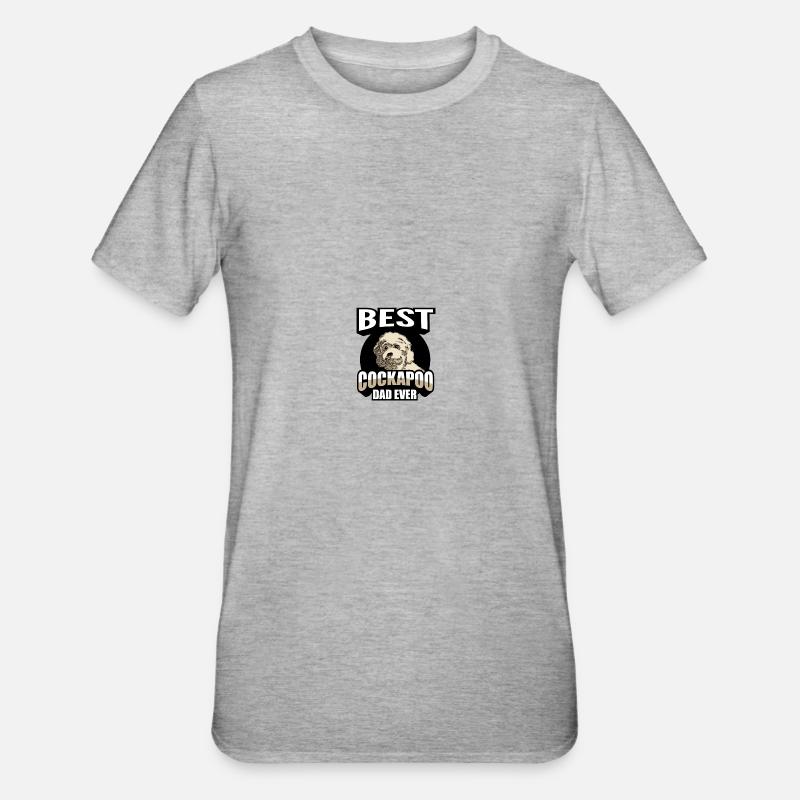 Cockapoo Hunderasse - Unisex Polycotton T-Shirt - Grau meliert