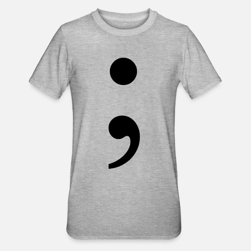 Point-virgule - T-shirt polycoton Unisexe - gris chiné