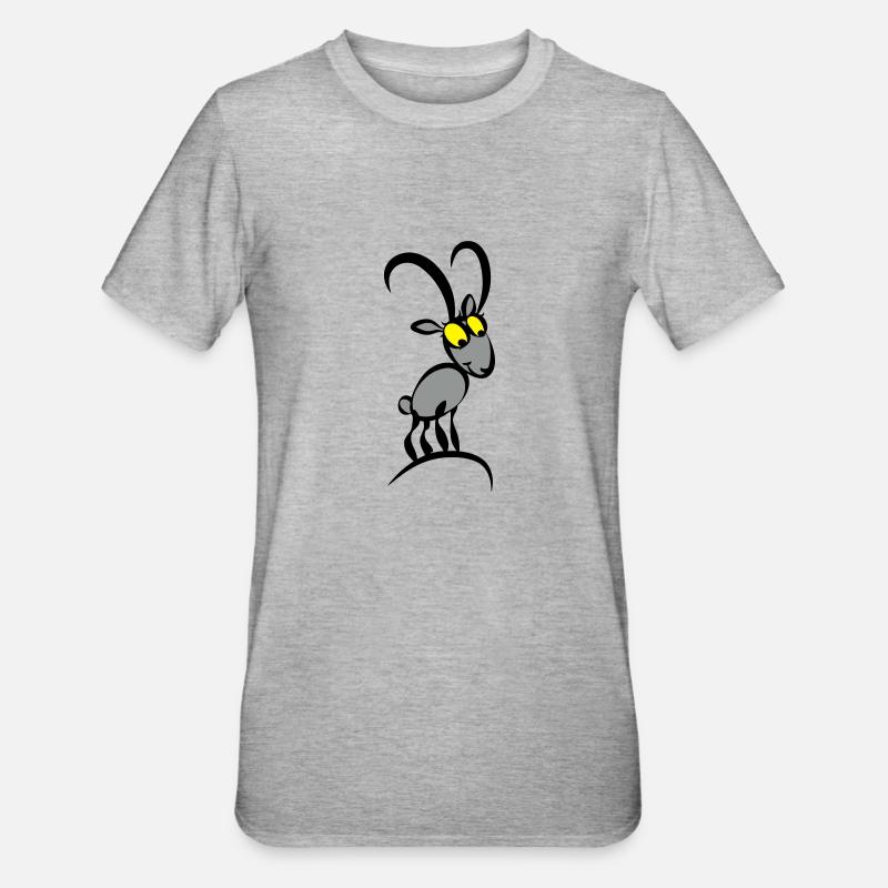 Steinbocky - Unisex Polycotton T-Shirt - Grau meliert