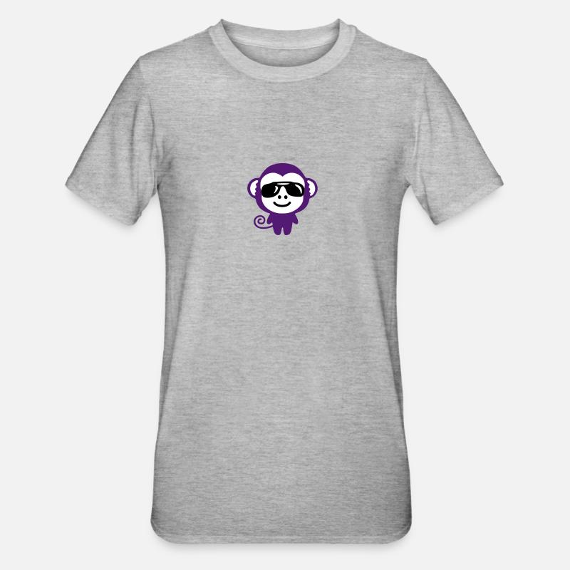 monkey_suglasses - T-shirt polycoton Unisexe - gris chiné