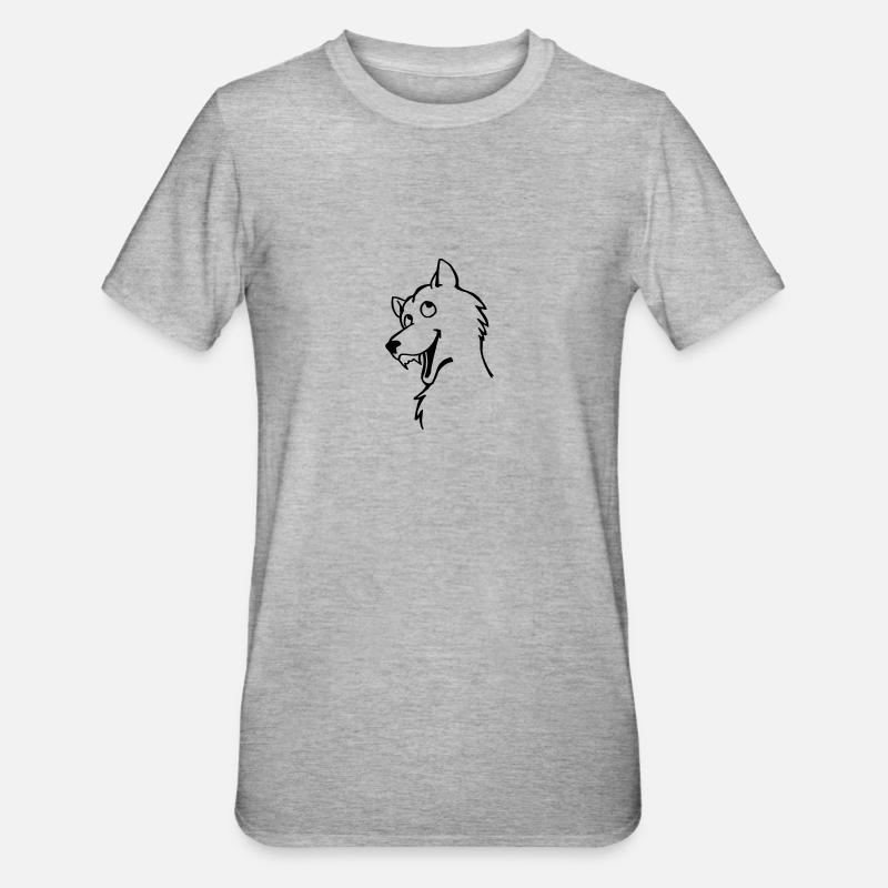Wolf - Unisex Polycotton T-Shirt - heather grey