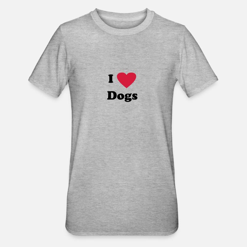 j'aime le chien - T-shirt polycoton Unisexe - gris chiné