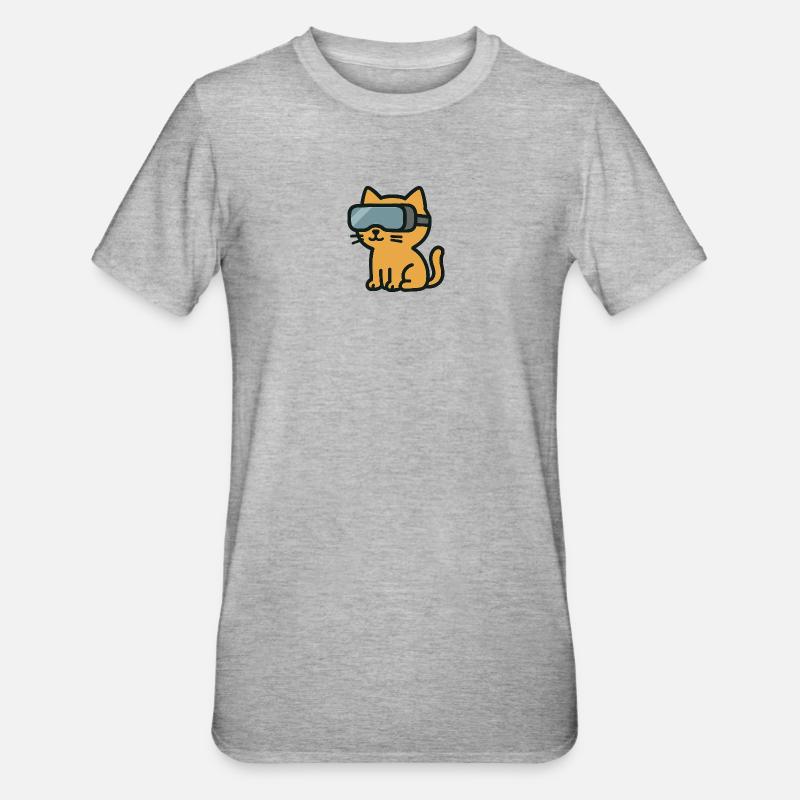 VR Chat: Das immersive Katzenabenteuer - Unisex Polycotton T-Shirt - Grau meliert