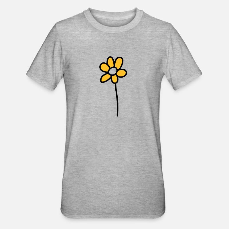 Blümchen - V2 - Unisex Polycotton T-Shirt - Grau meliert