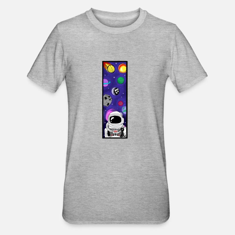 Astronaute dans l’espace - T-shirt polycoton Unisexe - gris chiné