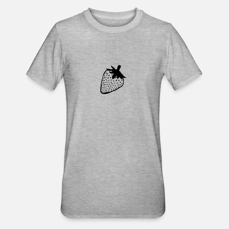Erdbeere - Unisex Polycotton T-Shirt - Grau meliert