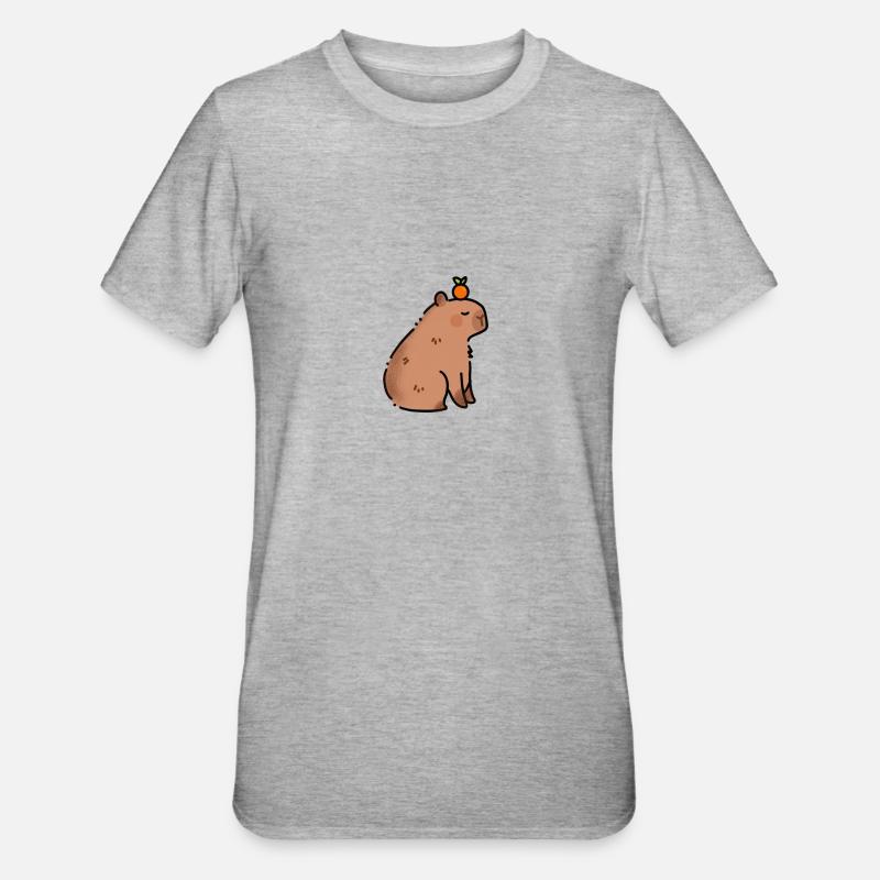 Kapibara Capybara Capibara - Maglietta unisex, mix cotone e poliestere - grigio melange