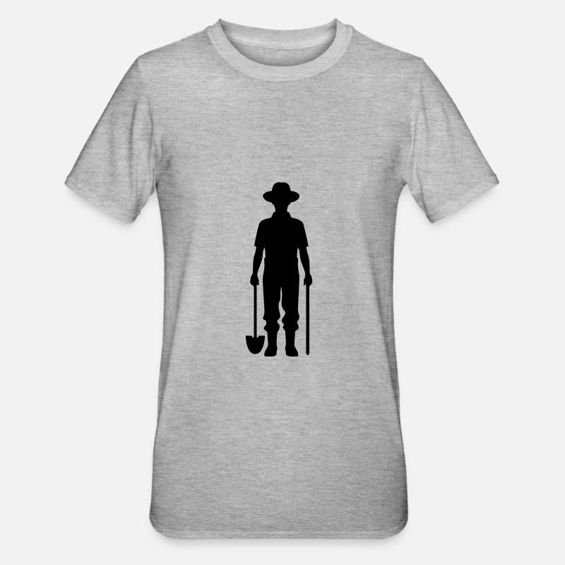 Bauer Silhouette Farmer - Unisex Polycotton T-Shirt - heather grey