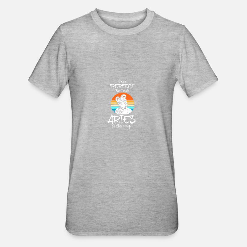 Sternzeichen Widder - Unisex Polycotton T-Shirt - Grau meliert