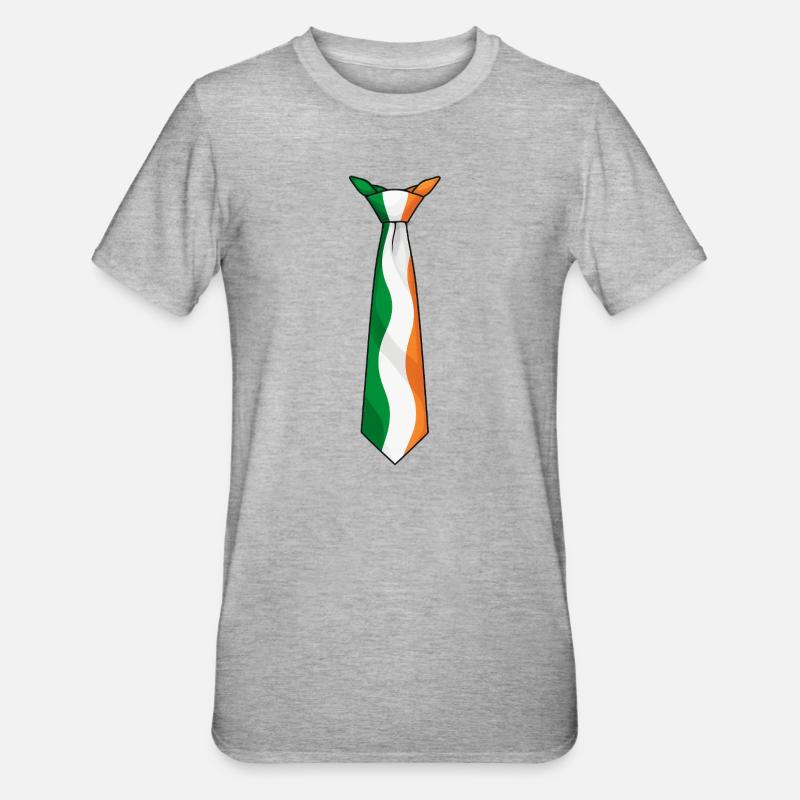 Cravate d’Irlande – Conception du drapeau - T-shirt polycoton Unisexe - gris chiné
