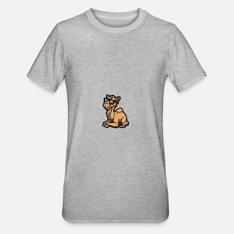 Kamel Cool Comic - Unisex Polycotton T-Shirt - Grau meliert