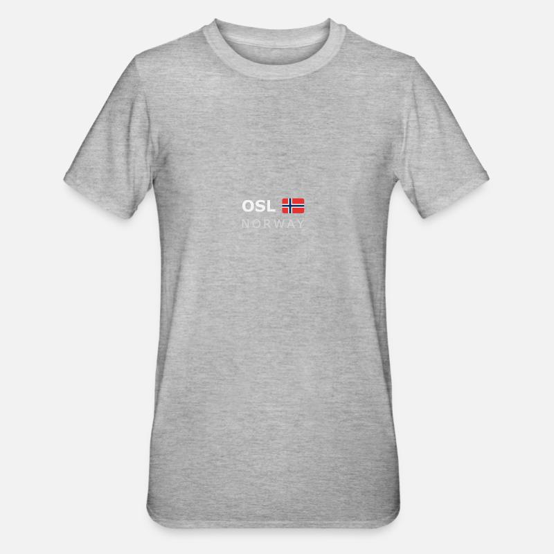 OSL NORWAY white-lettered 400 dpi - Maglietta unisex, mix cotone e poliestere - grigio melange