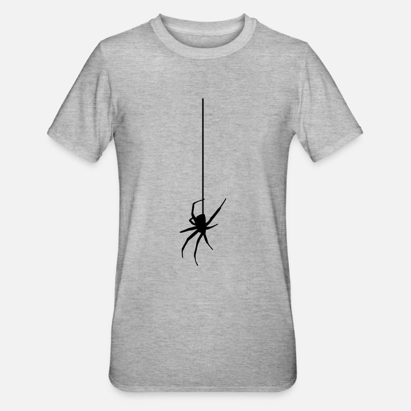Spider on a thread - Unisex Polycotton T-Shirt - heather grey