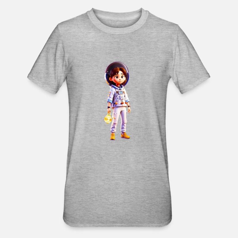 Little Astronaut - Unisex Polycotton T-Shirt - Grau meliert