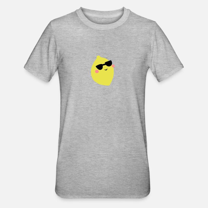 Zitrone - Unisex Polycotton T-Shirt - Grau meliert
