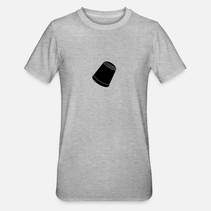 thimble_ Nähen_d1 - Unisex Polycotton T-Shirt - Grau meliert