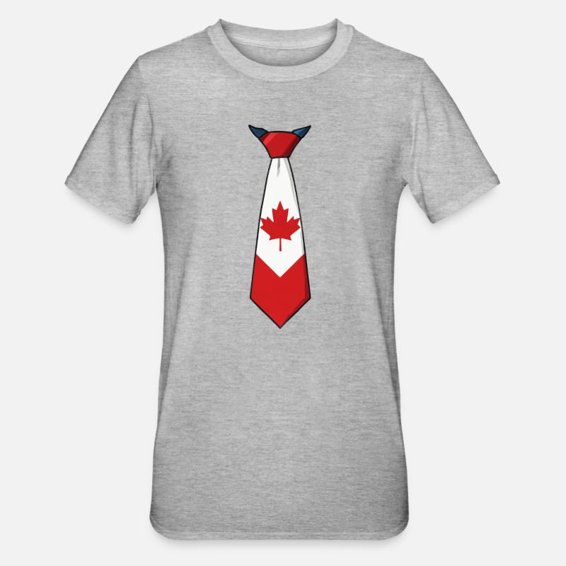 Cravate Canada – Drapeau - T-shirt polycoton Unisexe - gris chiné