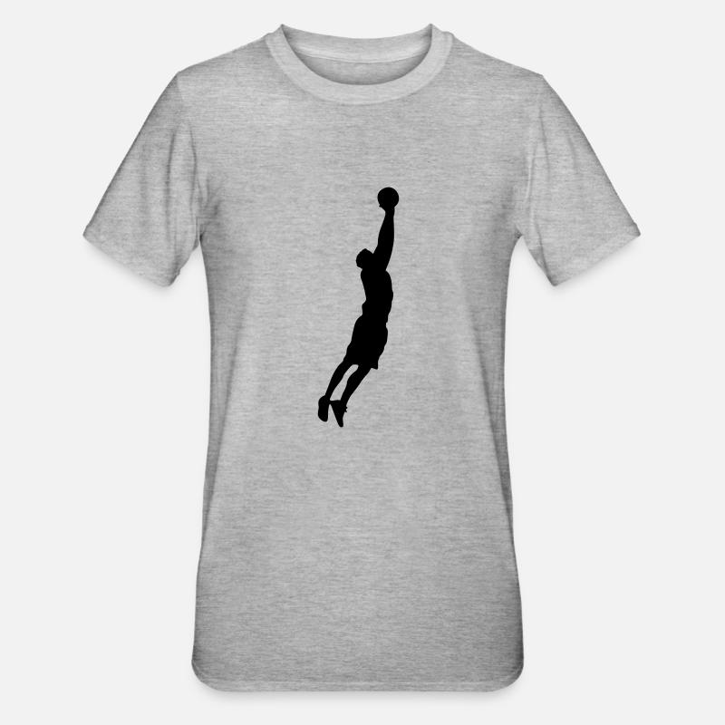 Silhouette de basket-ball - T-shirt polycoton Unisexe - gris chiné