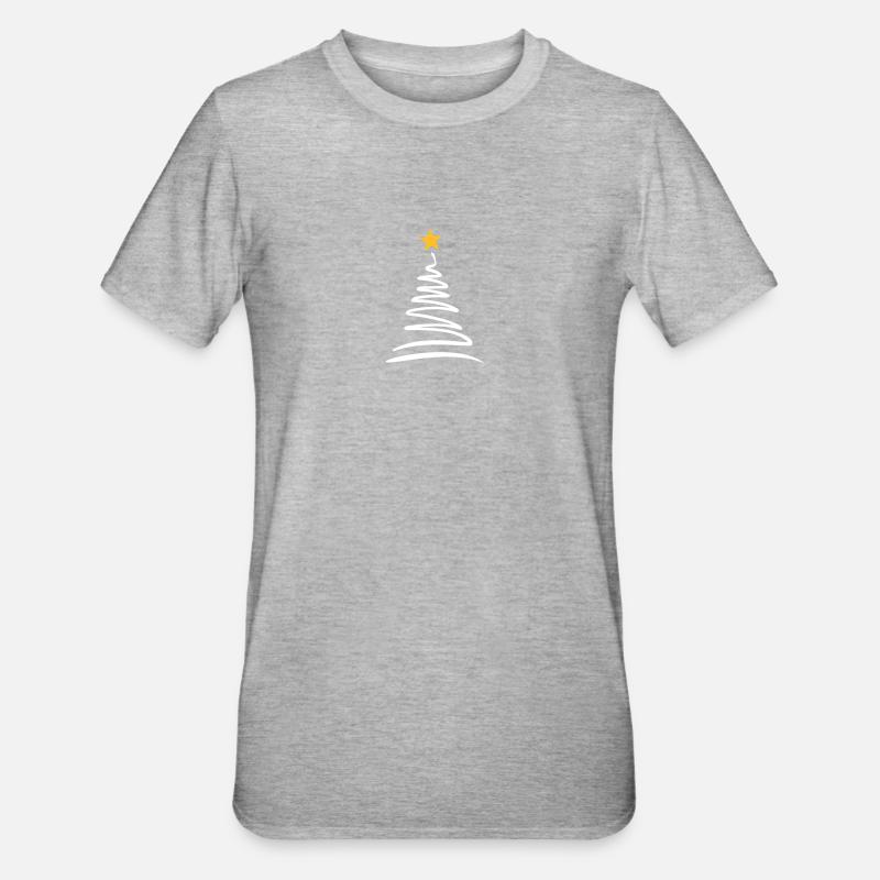 Weihnachtsbaum - Unisex Polycotton T-Shirt - Grau meliert