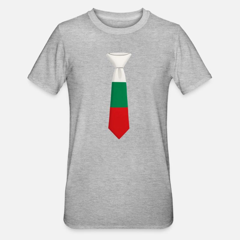 Cravate Bulgarie – Conception du drapeau - T-shirt polycoton Unisexe - gris chiné