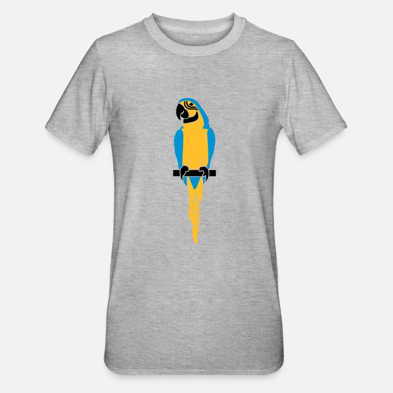 Perroquet - T-shirt polycoton Unisexe - gris chiné