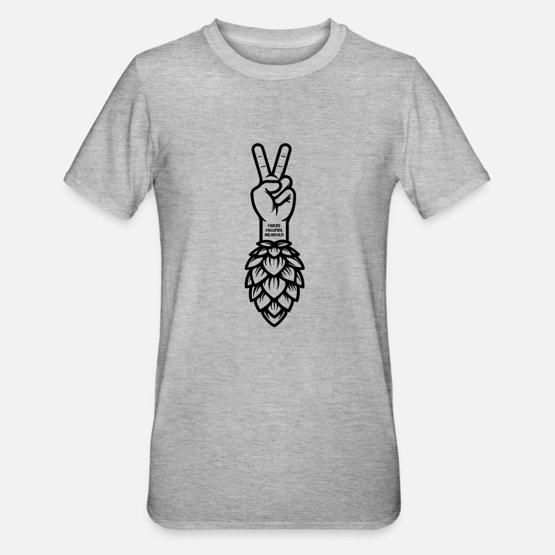 Friede Freunde Bierchen - T-shirt polycoton Unisexe - gris chiné