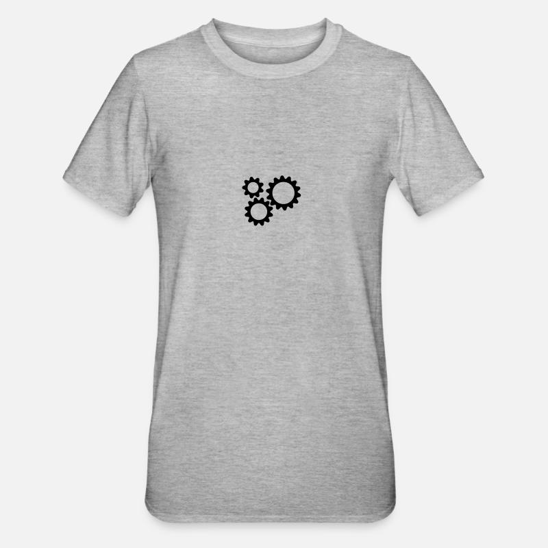 Zahnräder, Getriebe - Unisex Polycotton T-Shirt - Grau meliert