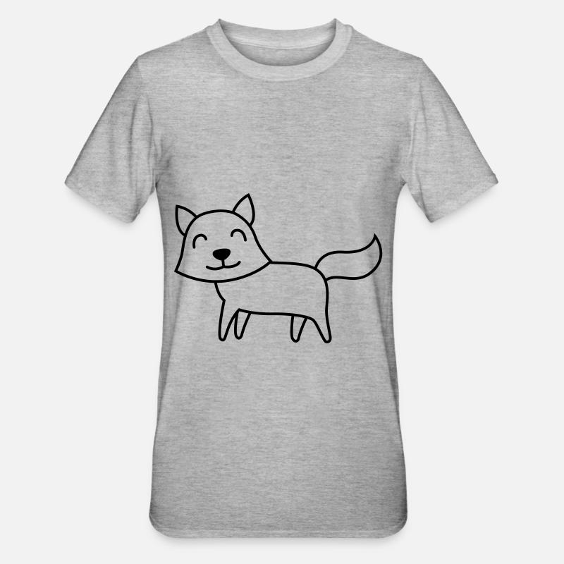 Fox Comic Animal - T-shirt polycoton Unisexe - gris chiné