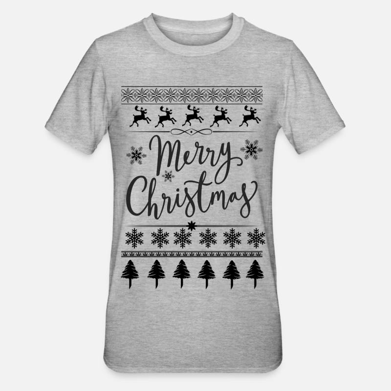 Joyeux Noël Scripté - T-shirt polycoton Unisexe - gris chiné