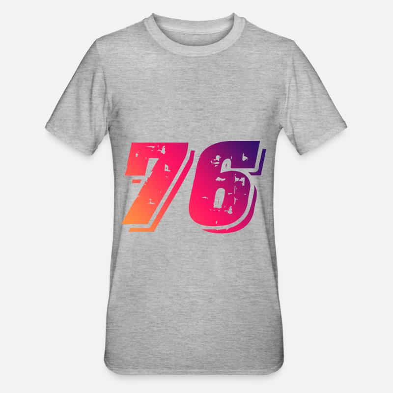 Symbole numérique 76 - T-shirt polycoton Unisexe - gris chiné