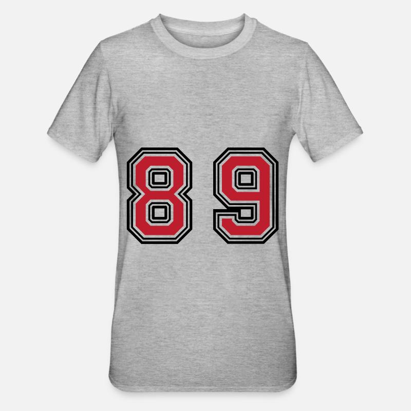 89 Symbole numérique - T-shirt polycoton Unisexe - gris chiné