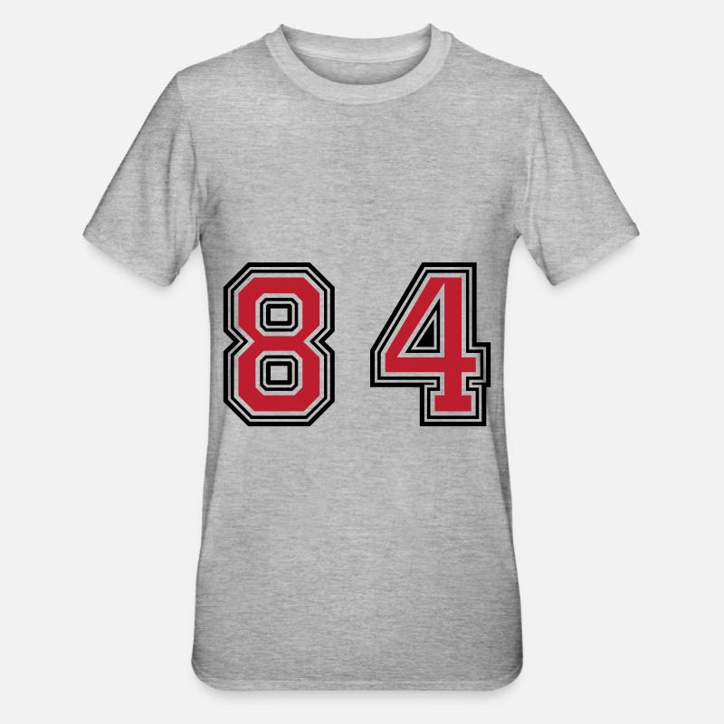 84 Simbolo numerico - Maglietta unisex, mix cotone e poliestere - grigio melange