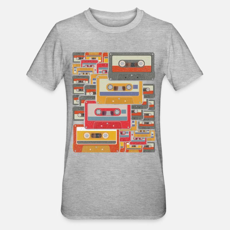 Cassette rétro - T-shirt polycoton Unisexe - gris chiné