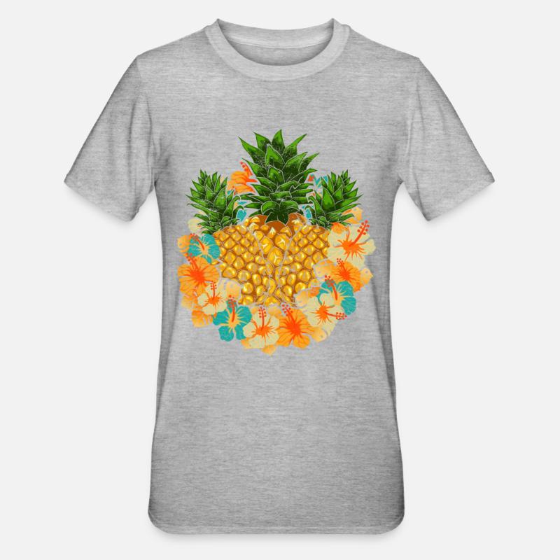 Summer Fruit Tropical Fruit Pineapple - Unisex Polycotton T-Shirt - heather grey