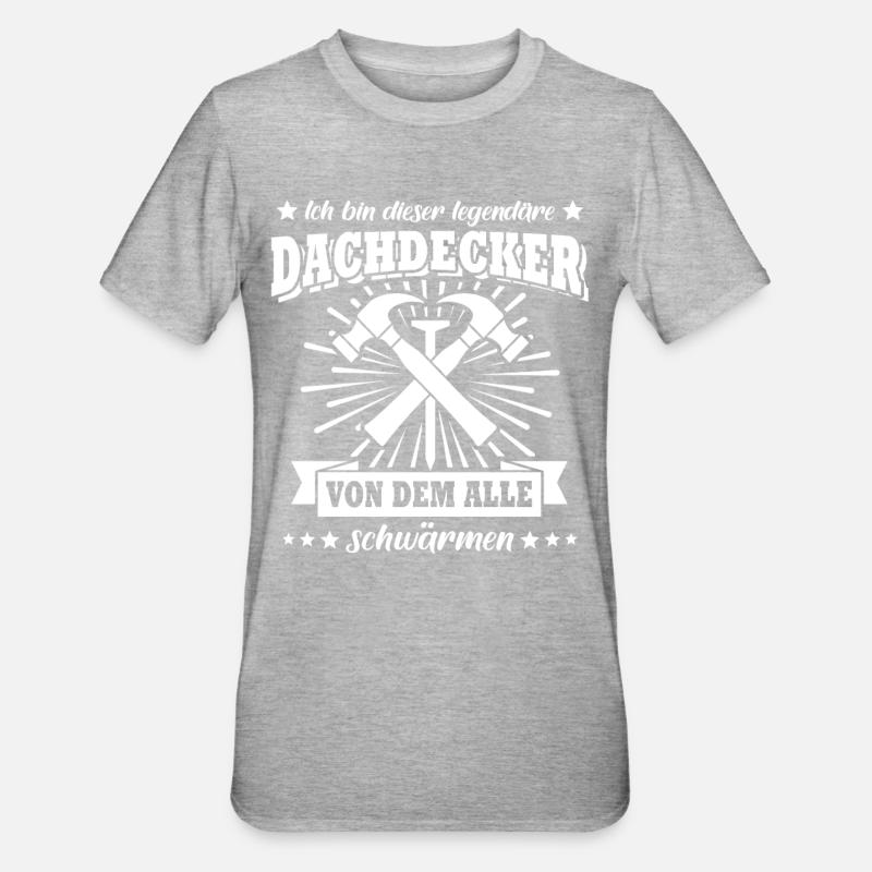 Dachdecker - Unisex Polycotton T-Shirt - Grau meliert