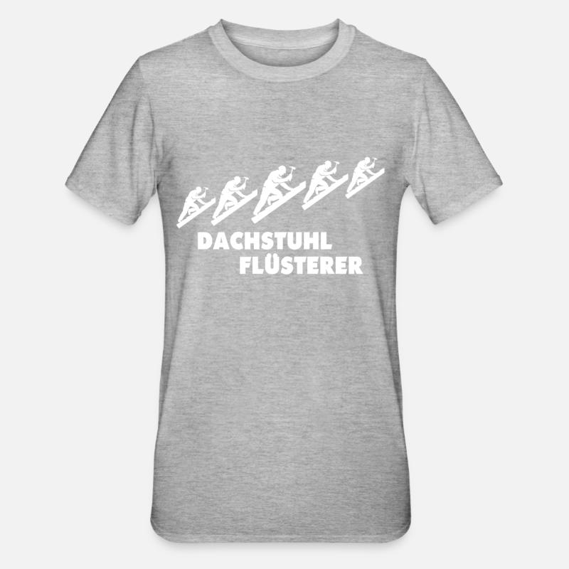 Dachdecker Dachdecken - Unisex Polycotton T-Shirt - Grau meliert