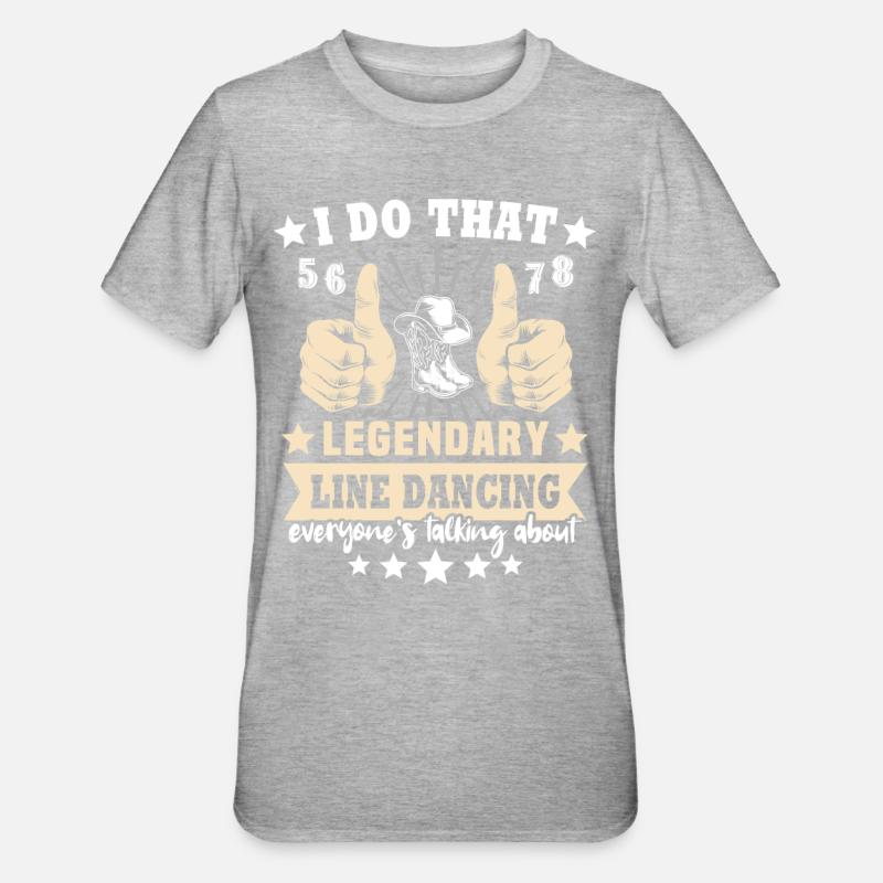 Line Dancing Geschenk - Unisex Polycotton T-Shirt - Grau meliert