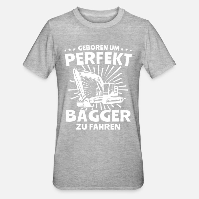 Baggerfahrer Bagger - Unisex Polycotton T-Shirt - Grau meliert