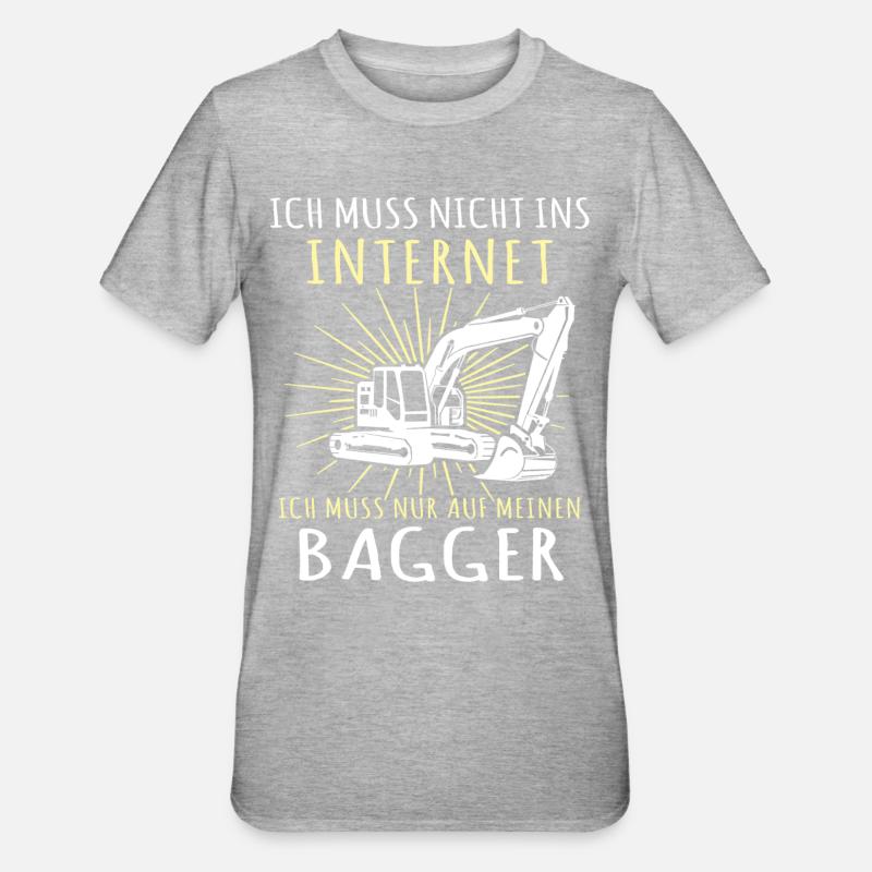 Baggerfahrer Bagger - Unisex Polycotton T-Shirt - Grau meliert