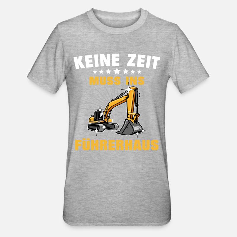 Baggerführer Bagger Baggerfahrer - Unisex Polycotton T-Shirt - Grau meliert