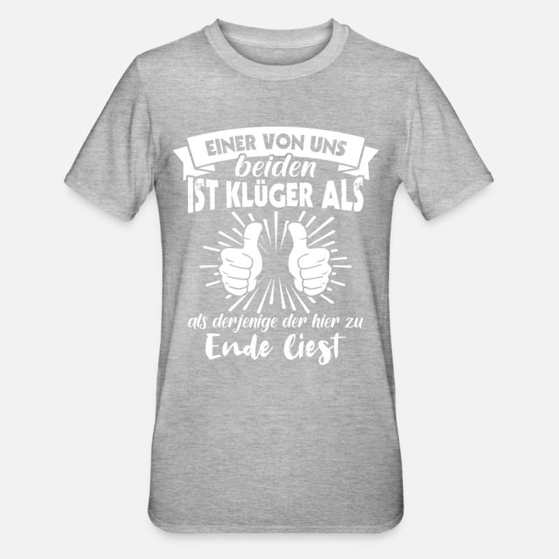 Klugscheisser Sarkasmus - Unisex Polycotton T-Shirt - Grau meliert
